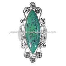 Newest Design Tibetan Turquoise Gemstone 925 Sterling Silver Ring